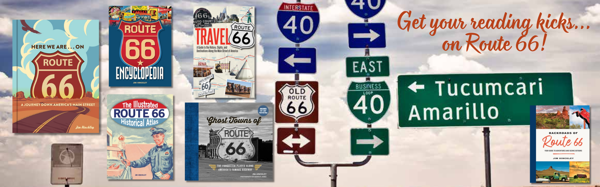 web banner featuring Route 66 books